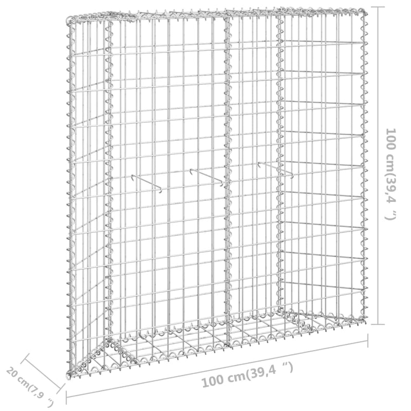 vidaXL trapéz alakú horganyzott acél gabion magaságyás 100x20x100 cm