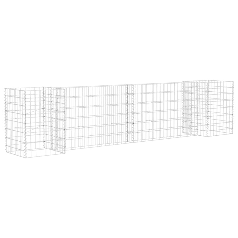 vidaXL H alakú acéldrót virágtartó gabion 260 x 40 x 60 cm