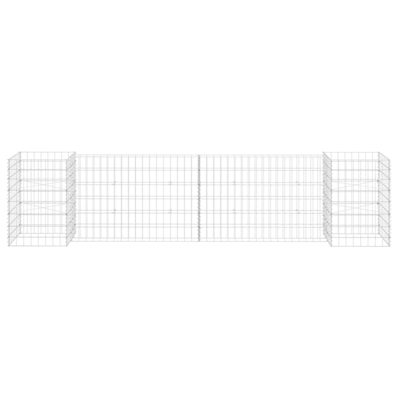 vidaXL H alakú acéldrót virágtartó gabion 260 x 40 x 60 cm
