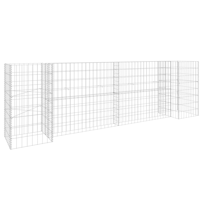 vidaXL H alakú acéldrót virágtartó gabion 260 x 40 x 80 cm
