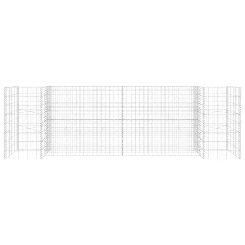 vidaXL H alakú acéldrót virágtartó gabion 260 x 40 x 80 cm