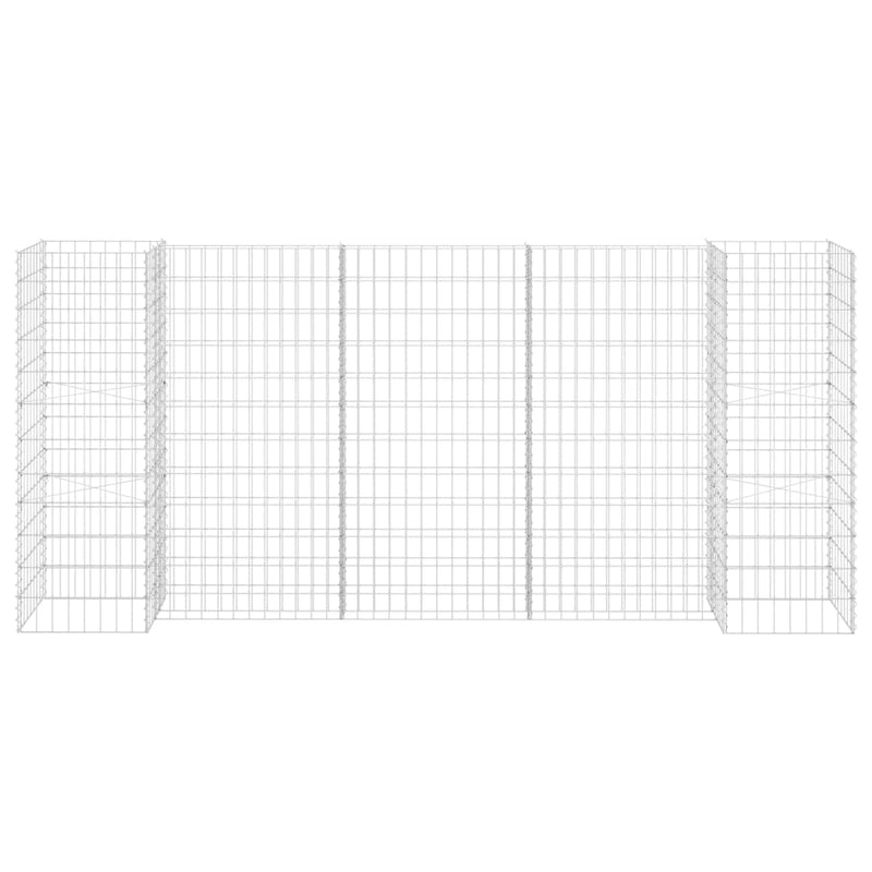 vidaXL H alakú acéldrót virágtartó gabion 260 x 40 x 120 cm