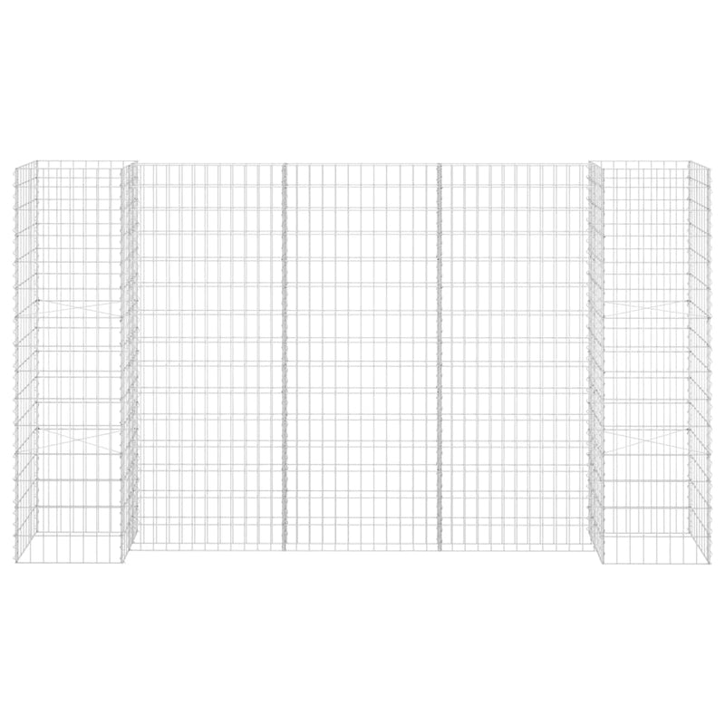 vidaXL H alakú acéldrót virágtartó gabion 260 x 40 x 150 cm