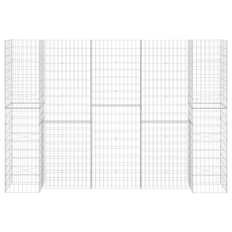 vidaXL H alakú acéldrót virágtartó gabion 260 x 40 x 180 cm