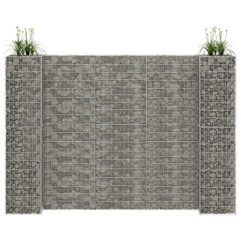 vidaXL H alakú acéldrót virágtartó gabion 260 x 40 x 180 cm