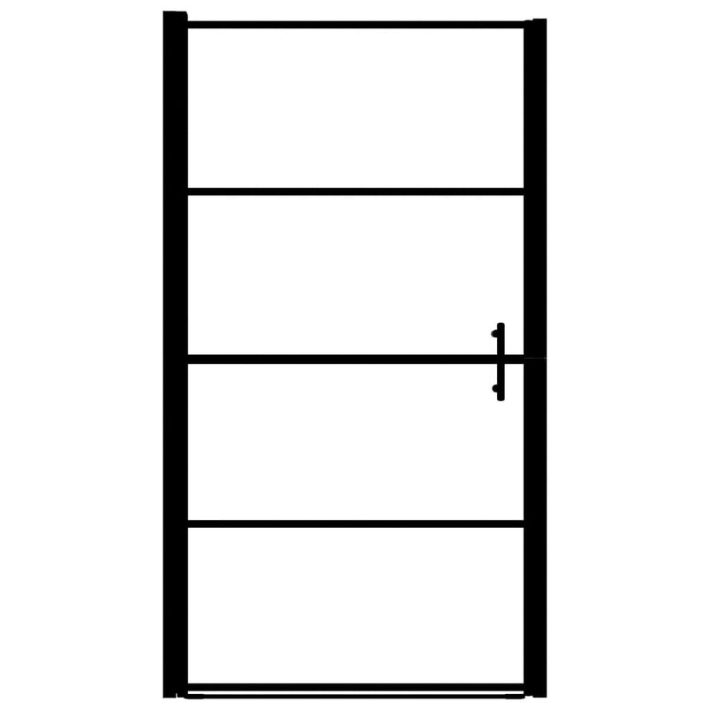 vidaXL fekete edzett üveg zuhanyajtó 91 x 195 cm
