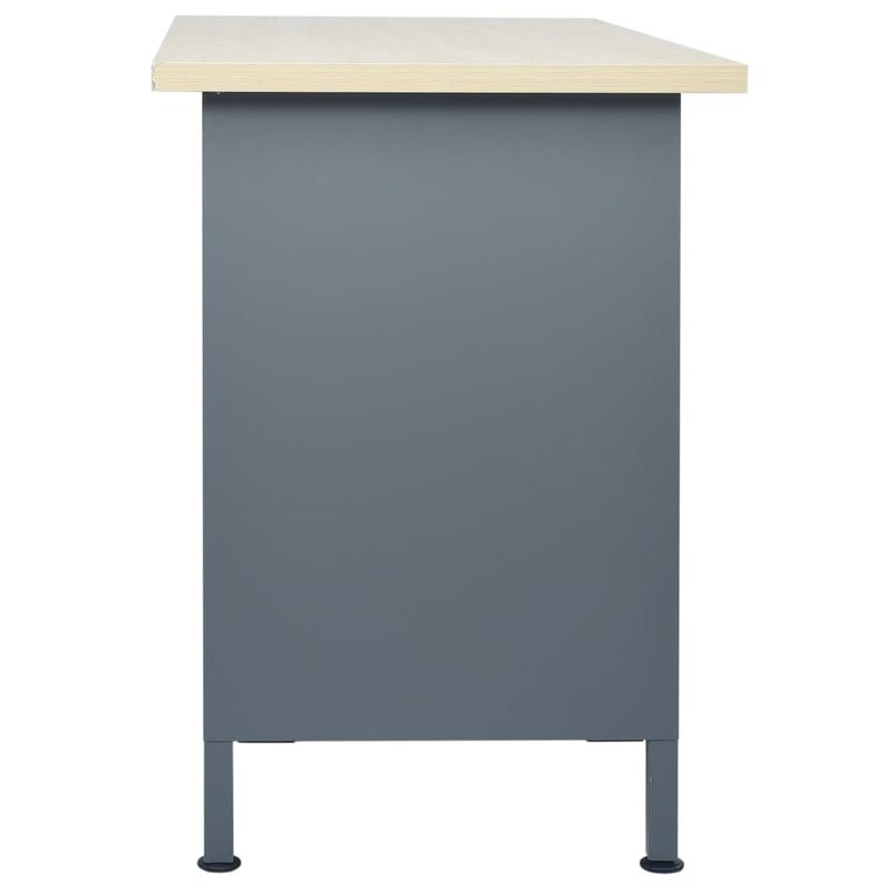 vidaXL fekete acél munkapad 120 x 60 x 85 cm