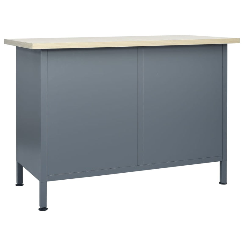 vidaXL fekete acél munkapad 120 x 60 x 85 cm