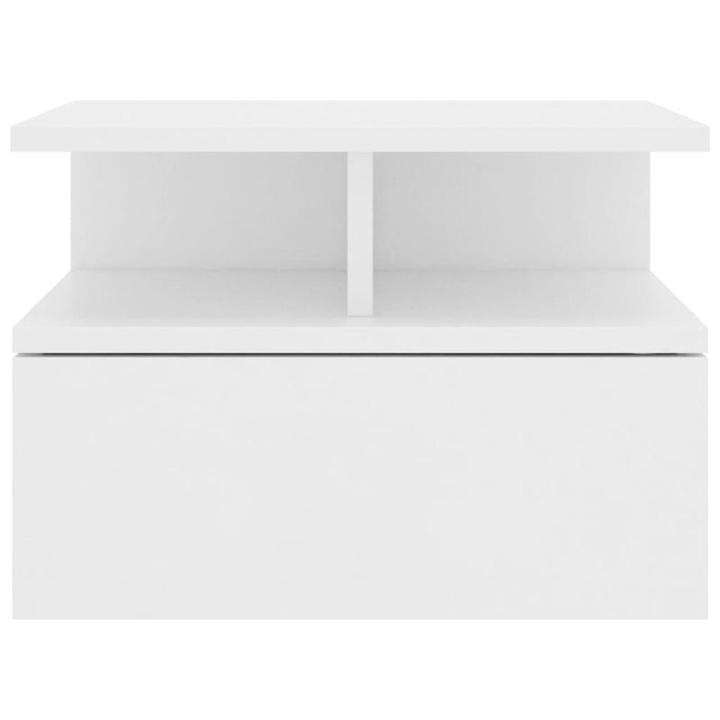 vidaXL 2 db fehér szerelt fa lebegő éjjeliszekrény 40 x 31 x 27 cm