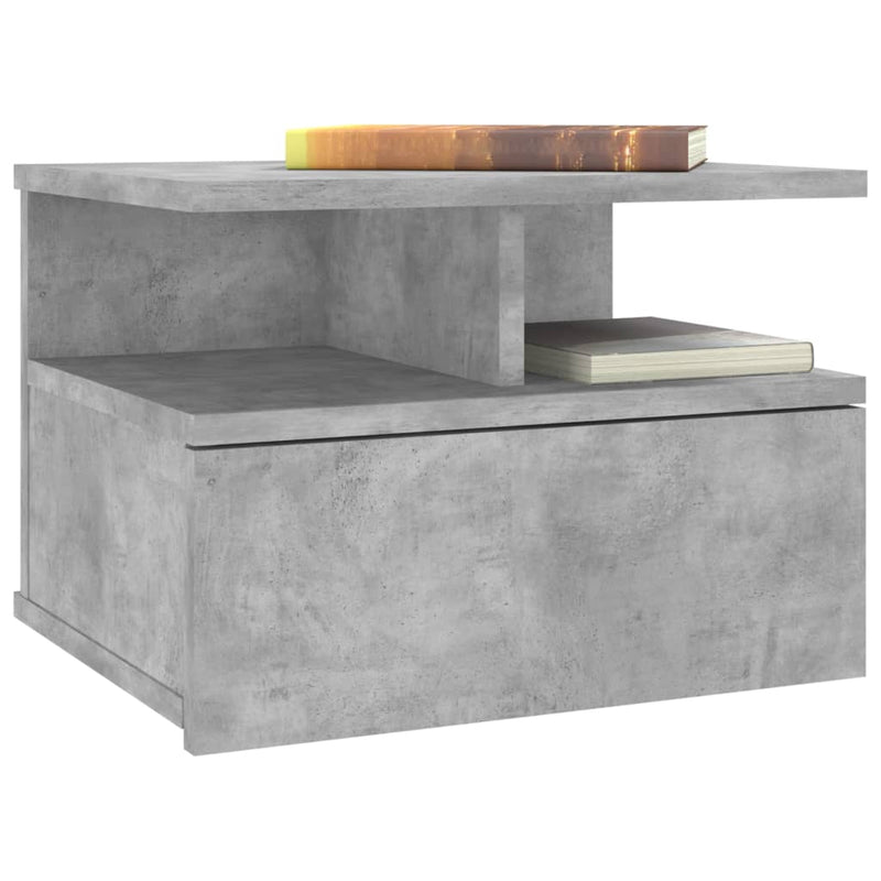 vidaXL 2 db betonszürke szerelt fa lebegő éjjeliszekrény 40x31x27 cm