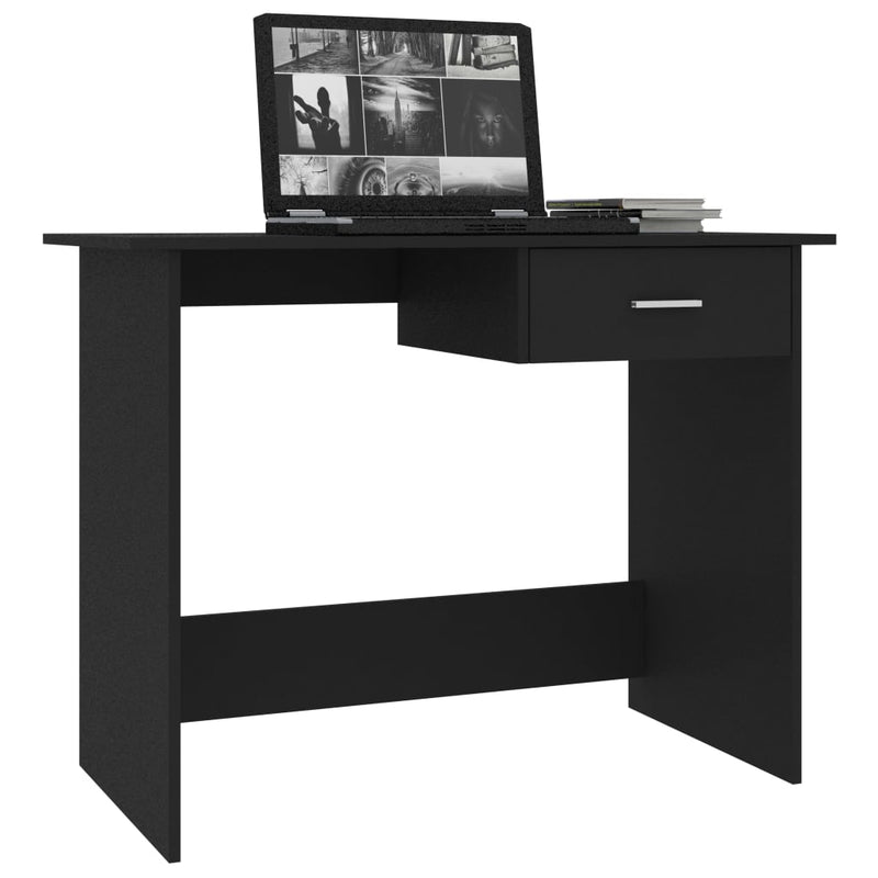 vidaXL fekete szerelt fa íróasztal 100 x 50 x 76 cm