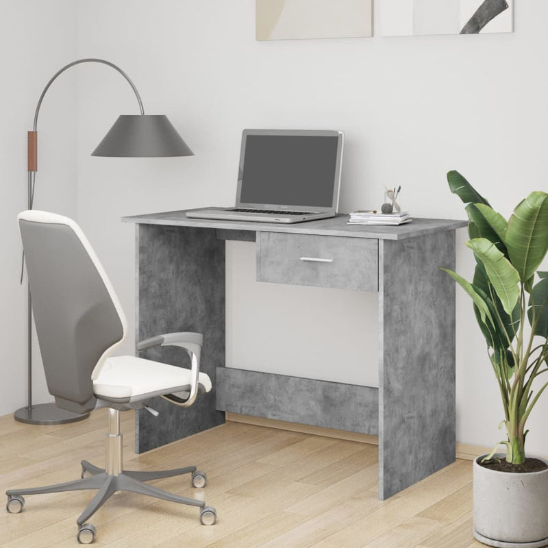 vidaXL betonszürke szerelt fa íróasztal 100 x 50 x 76 cm