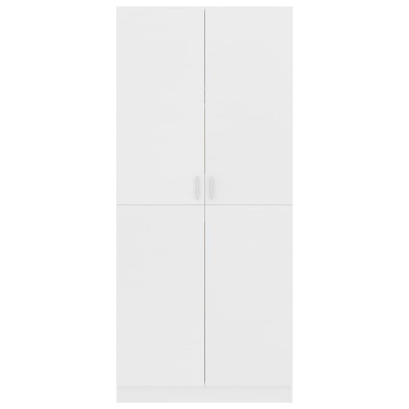 vidaXL fehér szerelt fa ruhásszekrény 80 x 52 x 180 cm