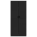 vidaXL fekete szerelt fa ruhásszekrény 80 x 52 x 180 cm
