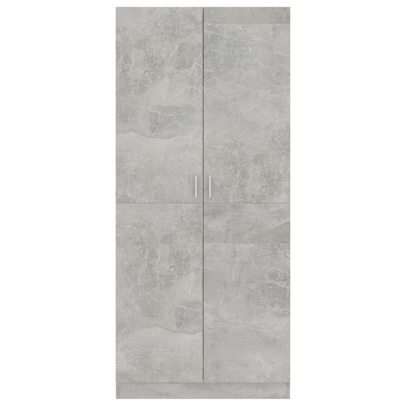 vidaXL betonszürke szerelt fa ruhásszekrény 80 x 52 x 180 cm