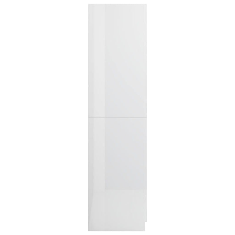 vidaXL magasfényű fehér szerelt fa ruhásszekrény 80 x 52 x 180 cm