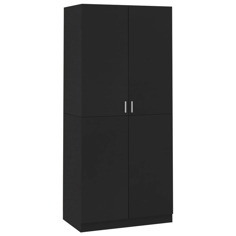 vidaXL fekete szerelt fa ruhásszekrény 90 x 52 x 200 cm