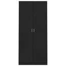 vidaXL fekete szerelt fa ruhásszekrény 90 x 52 x 200 cm