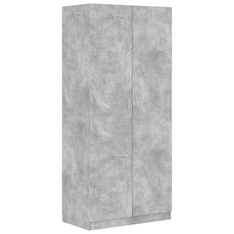 vidaXL betonszürke szerelt fa ruhásszekrény 90 x 52 x 200 cm