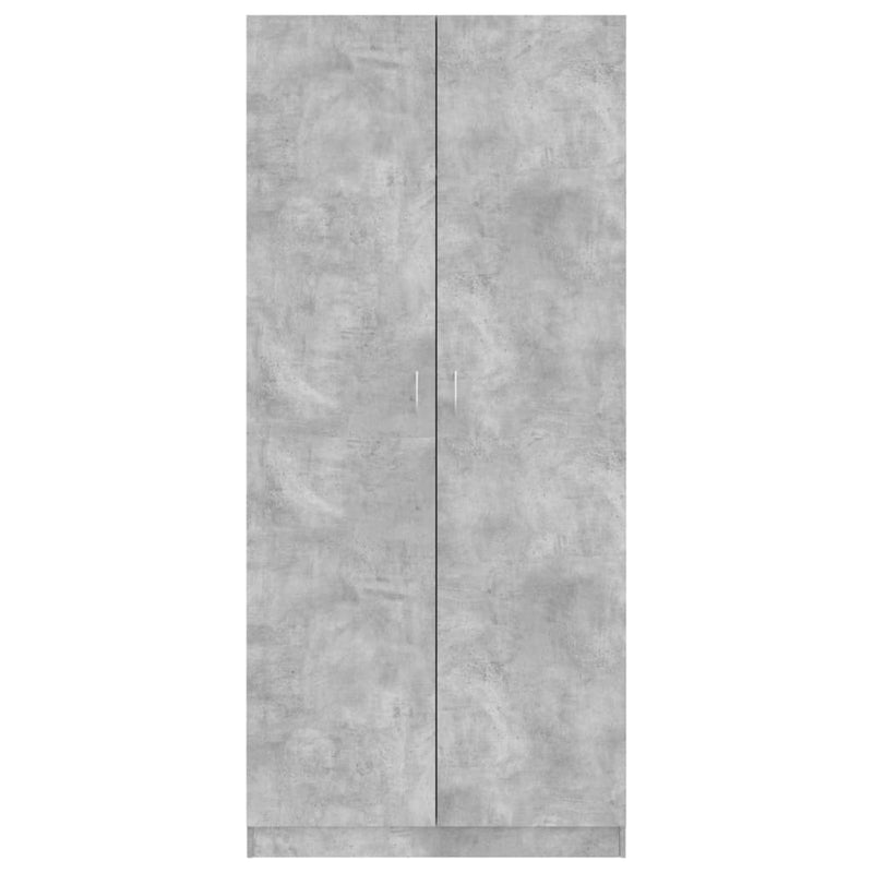 vidaXL betonszürke szerelt fa ruhásszekrény 90 x 52 x 200 cm