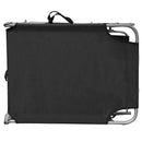 vidaXL fekete alumínium összecsukható napozóágy napellenzővel