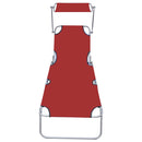 vidaXL piros alumínium összecsukható napozóágy napellenzővel