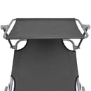 vidaXL szürke alumínium összecsukható napozóágy napellenzővel