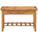 vidaXL tömör akácfa kerti munkapad cink asztallappal