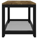 vidaXL sötétbarna és fekete MDF és vas dohányzóasztal 90x45x45 cm