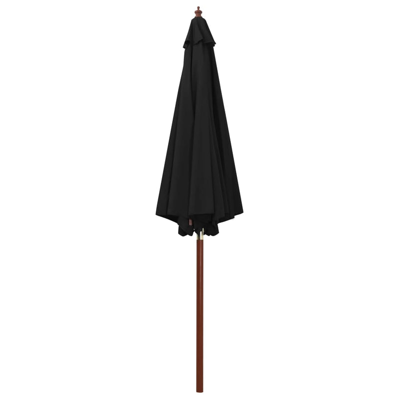 vidaXL fekete napernyő farúddal 300 x 258 cm