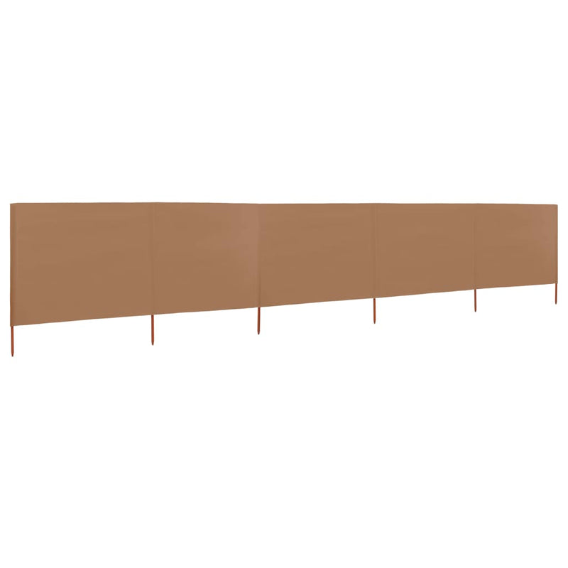 vidaXL tópszínű szövet 5-paneles szélfogó 600 x 80 cm