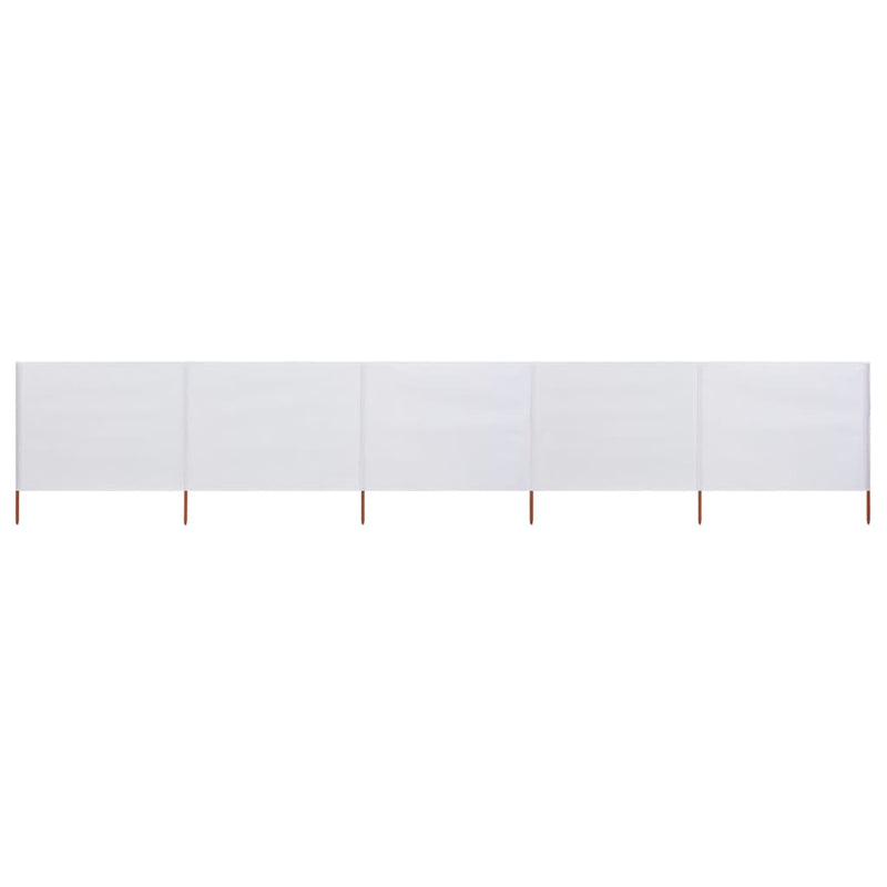 vidaXL homokfehér 5-paneles szövet szélfogó 600 x 120 cm