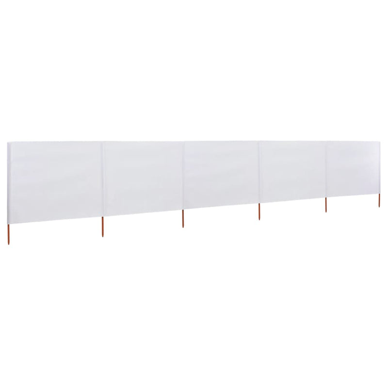 vidaXL homokfehér 5-paneles szövet szélfogó 600 x 120 cm