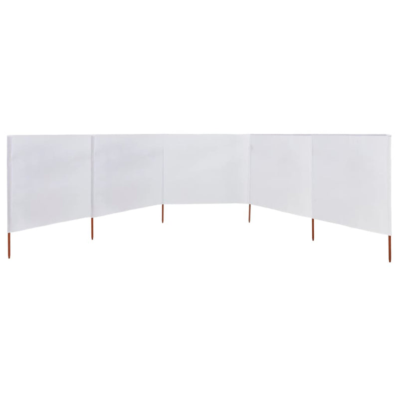 vidaXL homokfehér 5-paneles szövet szélfogó 600 x 120 cm