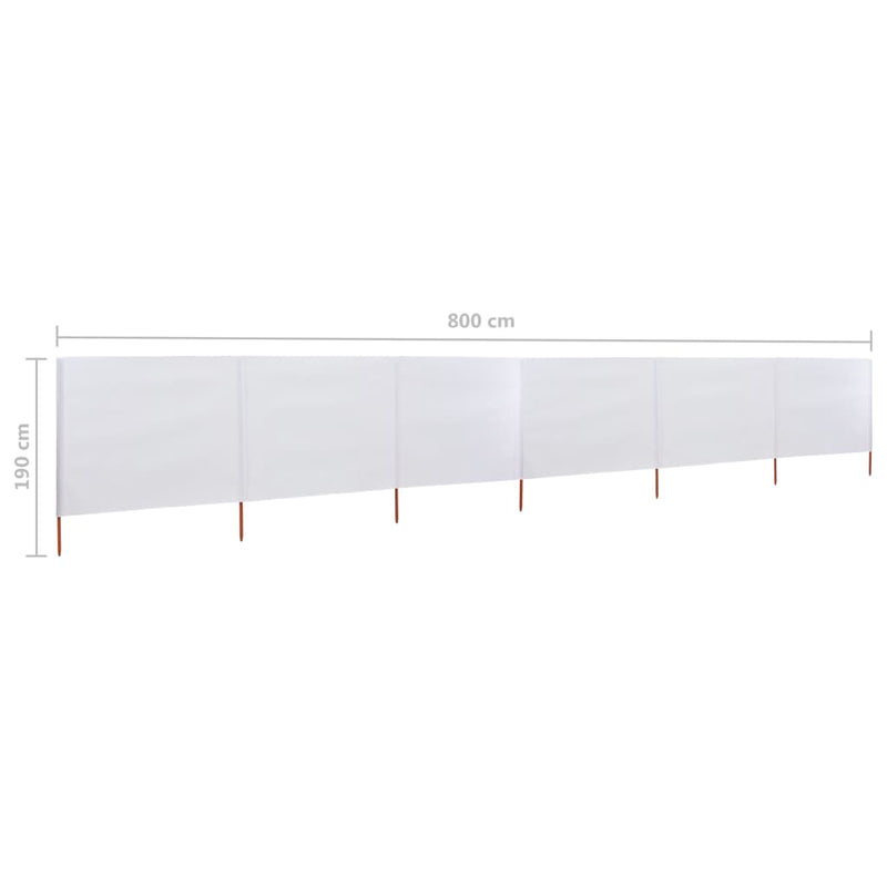 vidaXL homokfehér szövet 6-paneles szélfogó 800 x 160 cm