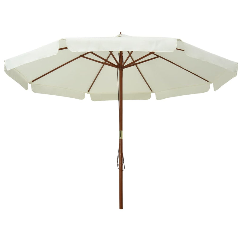 vidaXL homokfehér kültéri napernyő farúddal 330 cm