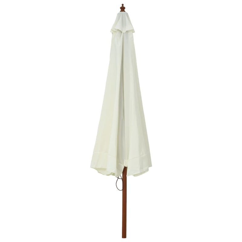 vidaXL homokfehér kültéri napernyő farúddal 330 cm