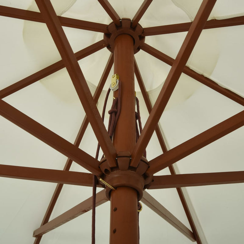 vidaXL homokfehér kültéri napernyő farúddal 330 cm