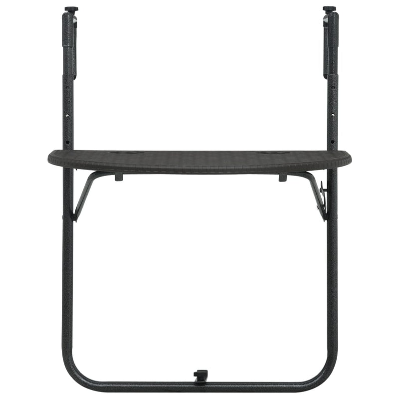 vidaXL barna rattan hatású műanyag függő erkélyasztal 60x64x83,5 cm