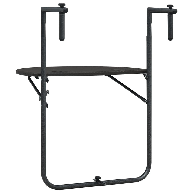 vidaXL barna rattan hatású műanyag függő erkélyasztal 60x64x83,5 cm