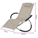 vidaXL krémszínű geometrikus formájú kültéri acél napozóágy