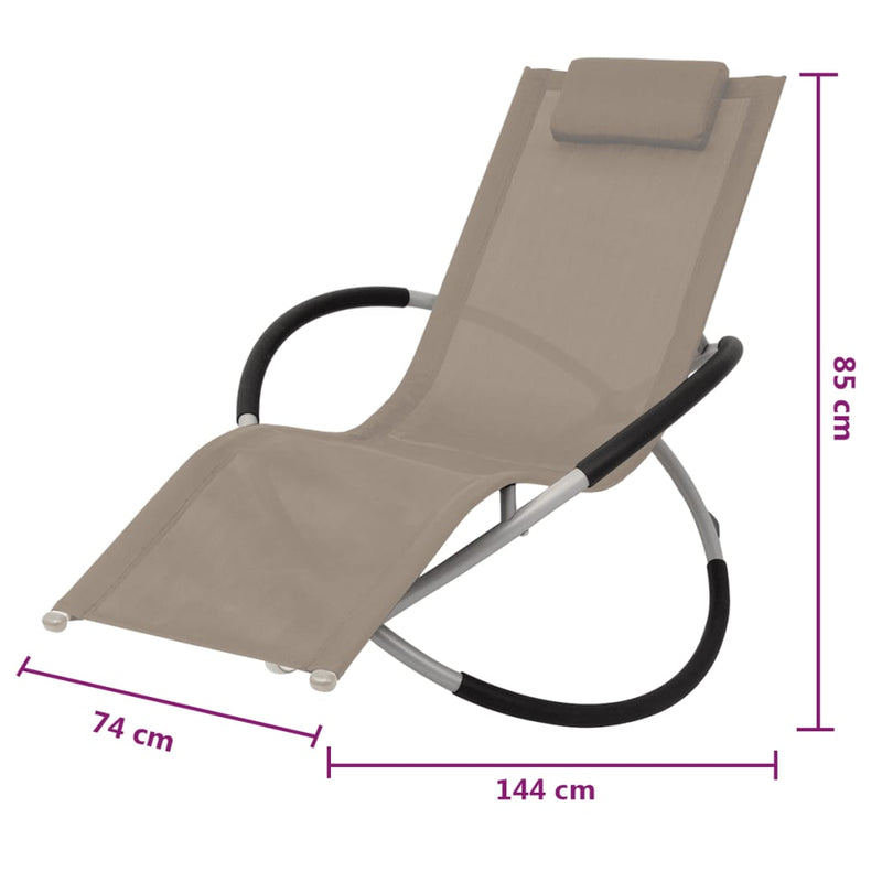 vidaXL topszínű geometrikus formájú kültéri acél napozóágy