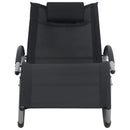 vidaXL fekete textilén napozóágy párnával