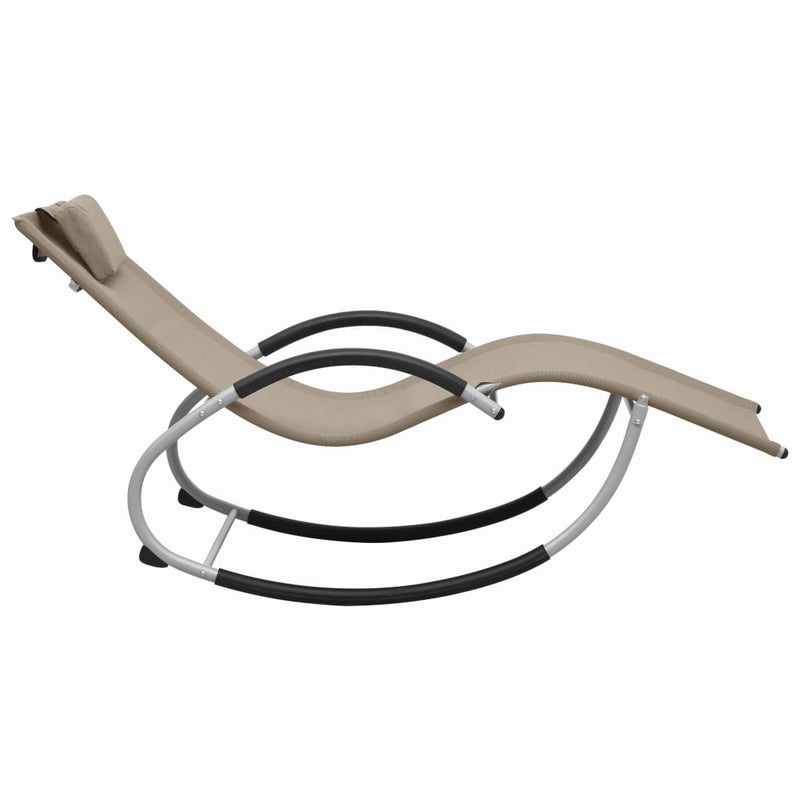 vidaXL tópszínű textilén napozóágy párnával