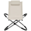 vidaXL krémszínű acél gyerek napozóágy