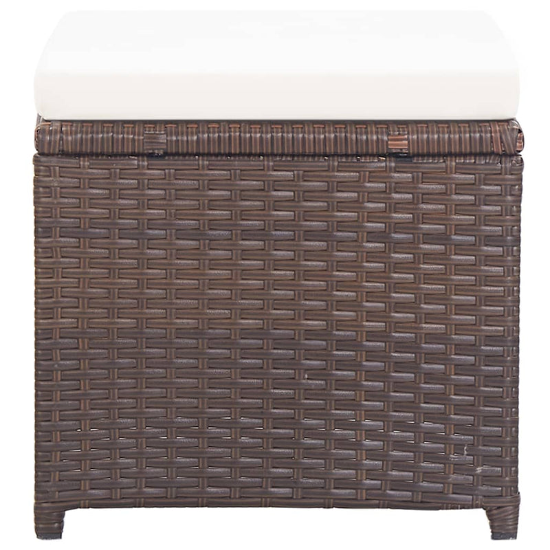 vidaXL 2 db barna polyrattan kerti ülőke párnával