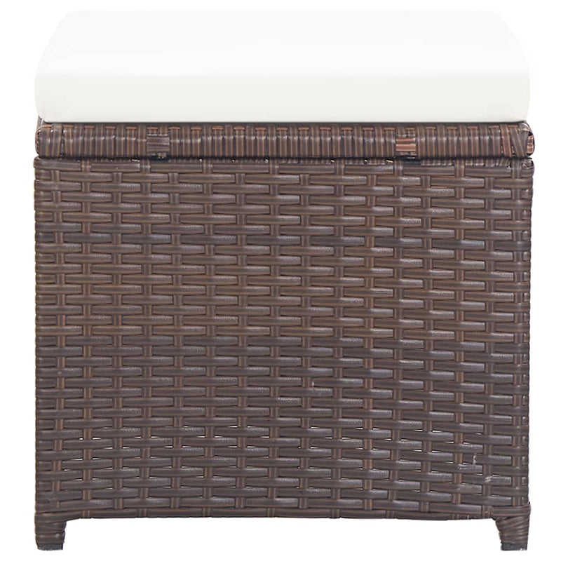 vidaXL 2 db barna polyrattan kerti ülőke párnával