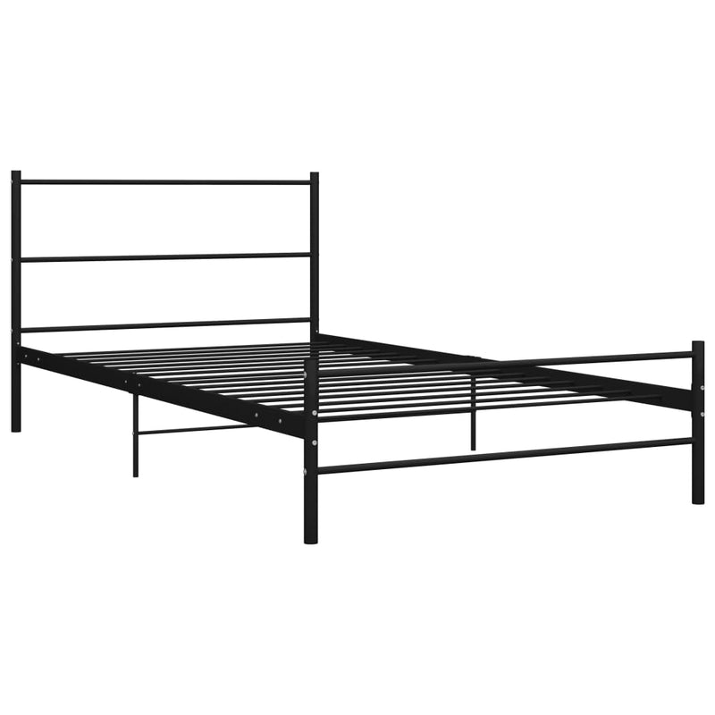 vidaXL fekete fém ágykeret 100 x 200 cm