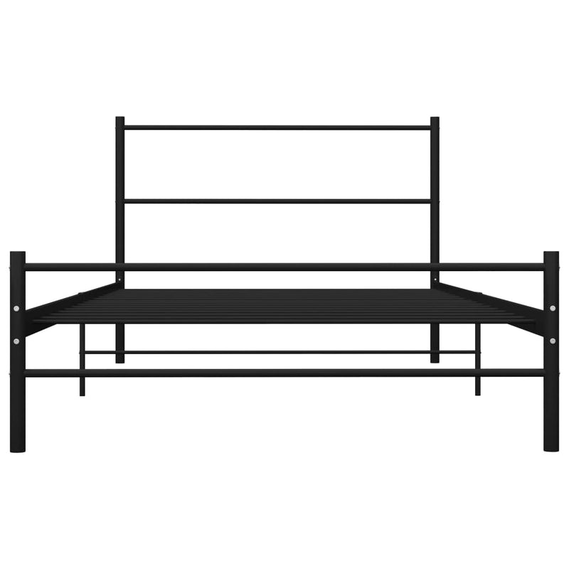 vidaXL fekete fém ágykeret 100 x 200 cm