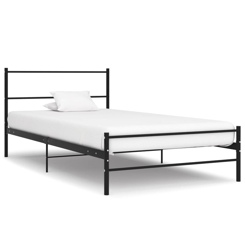 vidaXL fekete fém ágykeret 90 x 200 cm